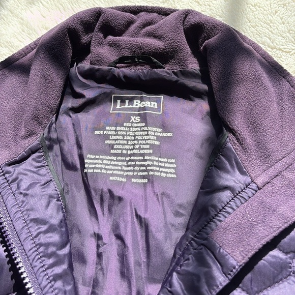 L.L.Bean Plum Quilted Lightweight Vest – Size XS | Cozy Layers | Fall Winter - Picture 4 of 8